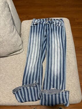 Rock & Roll Jeans Blue Stripe Women Size 28x34